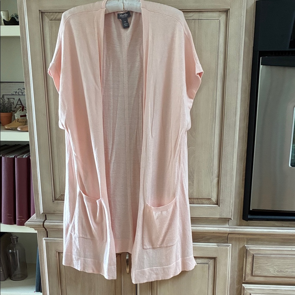 Martha Stewart Blush Knit Cardigan vest sz XS